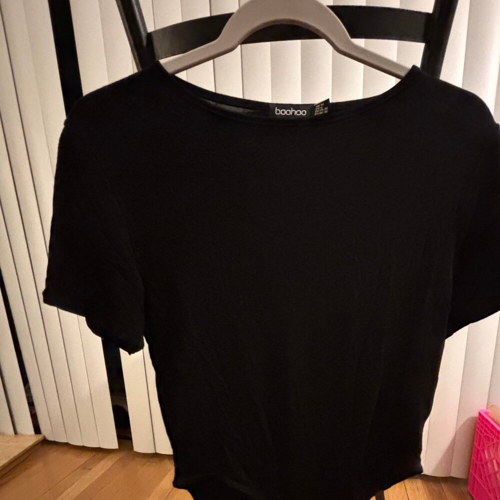 Solid Black T-shirt Bodysuit - Size M - Like New